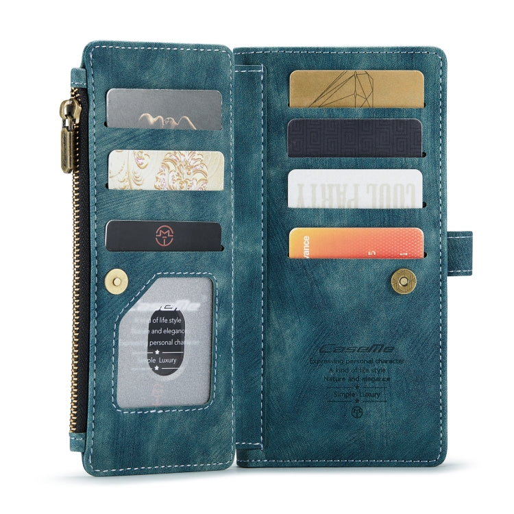 For iPhone 11 CaseMe-C30 PU + TPU Multifunctional Horizontal Flip Leather Case with Holder & Card Slot & Wallet & Zipper Pocket (Blue) - iPhone 11 Cases by CaseMe | Online Shopping South Africa | PMC Jewellery | Buy Now Pay Later Mobicred
