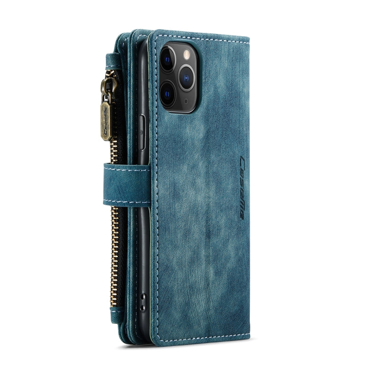 For iPhone 11 Pro CaseMe-C30 PU + TPU Multifunctional Horizontal Flip Leather Case with Holder & Card Slot & Wallet & Zipper Pocket (Blue) - iPhone 11 Pro Cases by CaseMe | Online Shopping South Africa | PMC Jewellery | Buy Now Pay Later Mobicred