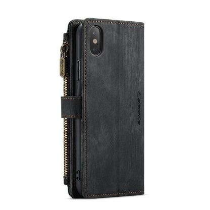 For iPhone XS Max CaseMe-C30 PU + TPU Multifunctional Horizontal Flip Leather Case with Holder & Card Slot & Wallet & Zipper Pocket(Black) - More iPhone Cases by CaseMe | Online Shopping South Africa | PMC Jewellery | Buy Now Pay Later Mobicred