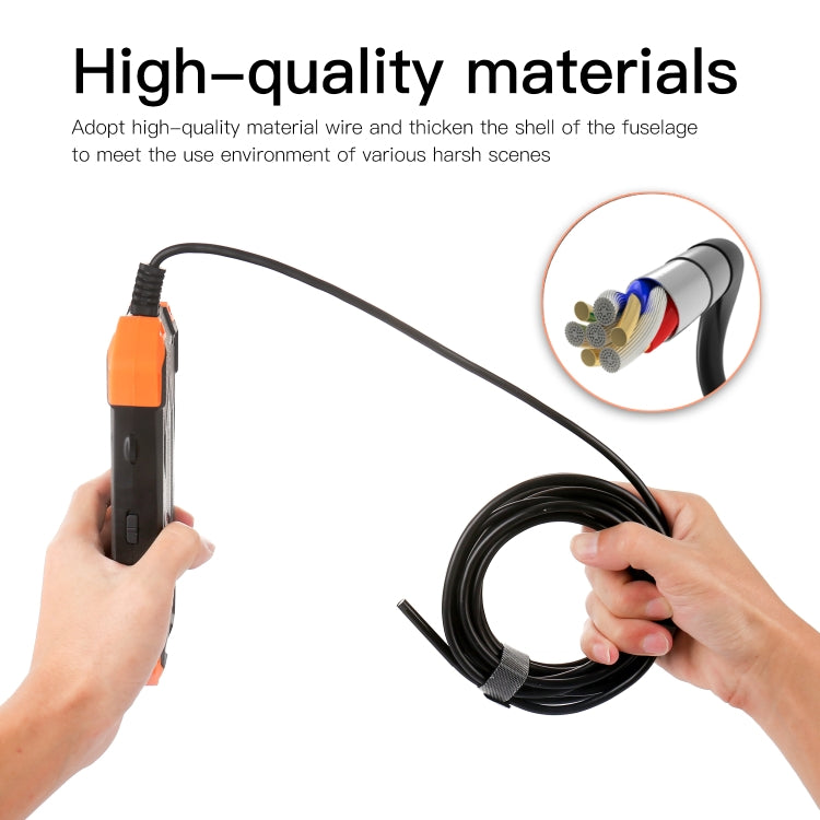 T20 4.3 inch IPS Color Screen 7.9mm Dual Cameras Waterproof Hard Cable Digital Endoscope, Length:2m(Black Orange) - free shipping - PMC TechLife - Order now!