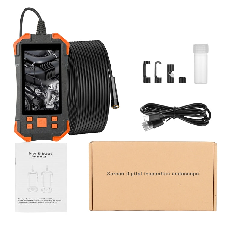 T20 4.3 inch IPS Color Screen 7.9mm Dual Cameras Waterproof Hard Cable Digital Endoscope, Length:5m(Black Orange) -  by PMC TechLife | Online Shopping South Africa | PMC TechLife | Buy Now Pay Later Mobicred