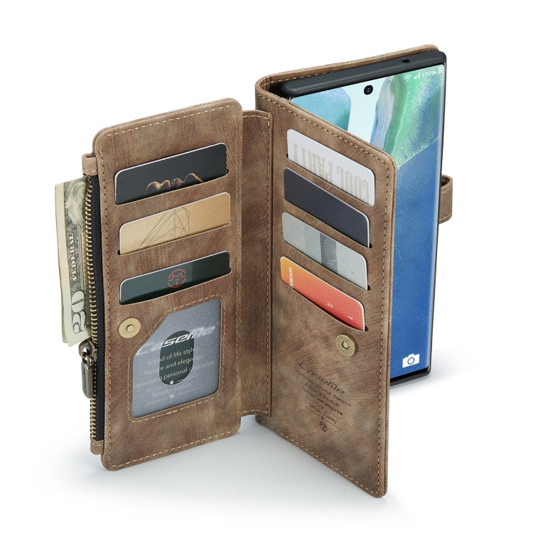 For Samsung Galaxy Note20 Ultra CaseMe-C30 PU + TPU Multifunctional Horizontal Flip Leather Case with Holder & Card Slot & Wallet & Zipper Pocket(Brown) - free shipping - PMC Jewellery - Order now!
