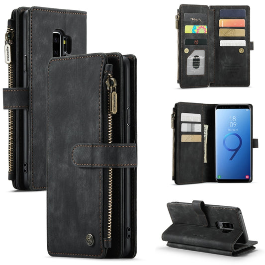 For Samsung Galaxy S9+ CaseMe-C30 PU + TPU Multifunctional Horizontal Flip Leather Case with Holder & Card Slot & Wallet & Zipper Pocket(Black) - Galaxy Phone Cases by CaseMe | Online Shopping South Africa | PMC Jewellery | Buy Now Pay Later Mobicred