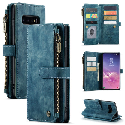 For Samsung Galaxy S10 CaseMe-C30 PU + TPU Multifunctional Horizontal Flip Leather Case with Holder & Card Slot & Wallet & Zipper Pocket(Blue) - Galaxy Phone Cases by CaseMe | Online Shopping South Africa | PMC Jewellery | Buy Now Pay Later Mobicred