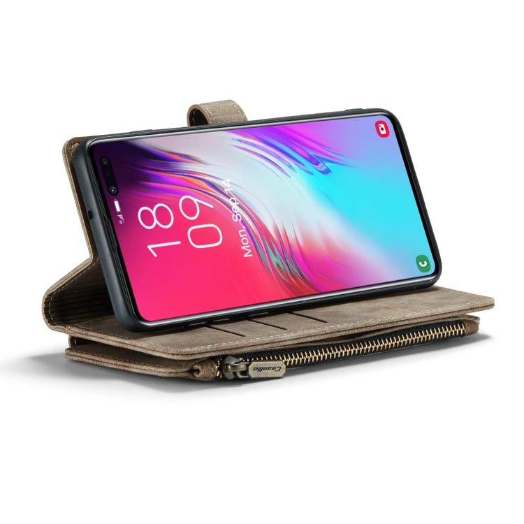 For Samsung Galaxy S10+ CaseMe-C30 PU + TPU Multifunctional Horizontal Flip Leather Case with Holder & Card Slot & Wallet & Zipper Pocket(Brown) - free shipping - PMC Jewellery - Order now!
