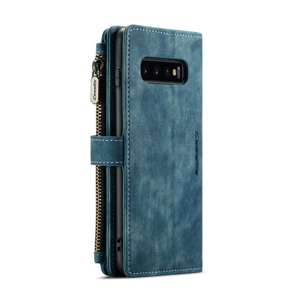 For Samsung Galaxy S10+ CaseMe-C30 PU + TPU Multifunctional Horizontal Flip Leather Case with Holder & Card Slot & Wallet & Zipper Pocket(Blue) - Galaxy Phone Cases by CaseMe | Online Shopping South Africa | PMC Jewellery | Buy Now Pay Later Mobicred