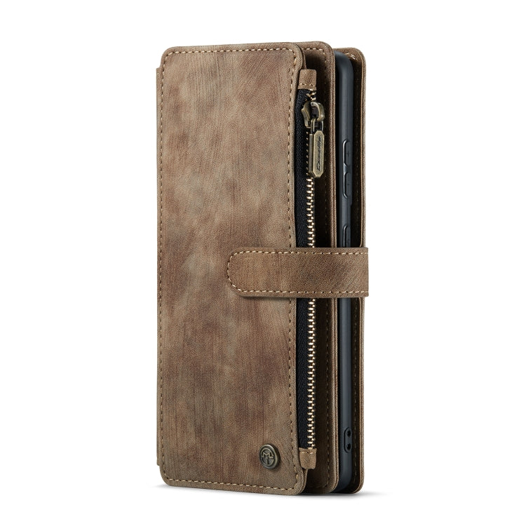 For Samsung Galaxy S21+ 5G CaseMe-C30 PU + TPU Multifunctional Horizontal Flip Leather Case with Holder & Card Slot & Wallet & Zipper Pocket(Brown) - free shipping - PMC Jewellery - Order now!