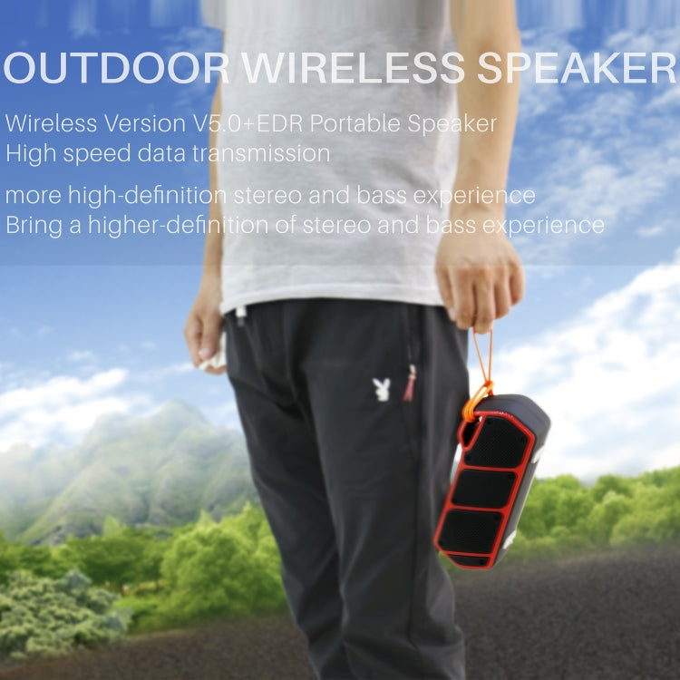 NewRixing NR-5011 Outdoor Portable Bluetooth Speakerr, Support Hands-free Call / TF Card / FM / U Disk(Yellow) - free shipping - PMC Jewellery - Order now!