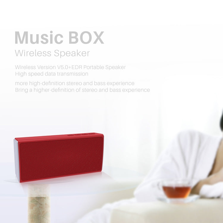 NewRixing NR-5012 Desktop Plating Bluetooth Speakerr, Support Hands-free Call / TF Card / FM / U Disk(Red) - free shipping - PMC Jewellery - Order now!