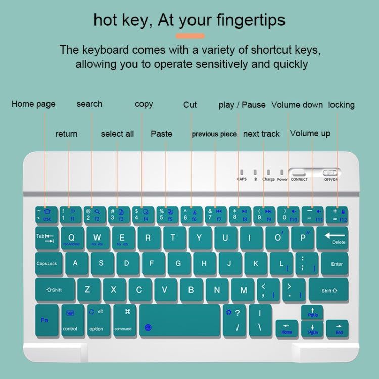 HK006 Square Keys Detachable Bluetooth Keyboard Leather Tablet Case with Holder for iPad mini 6(Mint Green) - free shipping - PMC TechLife - Order now!