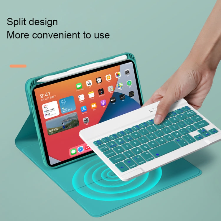 HK006 Square Keys Detachable Bluetooth Keyboard Leather Tablet Case with Holder for iPad mini 6(Mint Green) - free shipping - PMC TechLife - Order now!