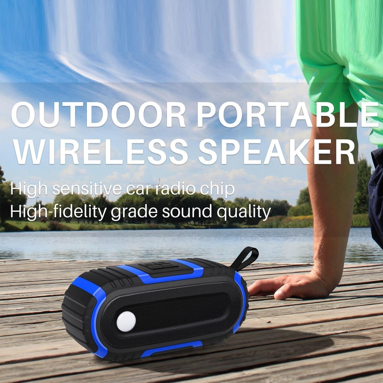NewRixing NR-5016 Outdoor Splash-proof Water Bluetooth Speaker, Support Hands-free Call / TF Card / FM / U Disk(Blue) - free shipping - PMC Jewellery - Order now!