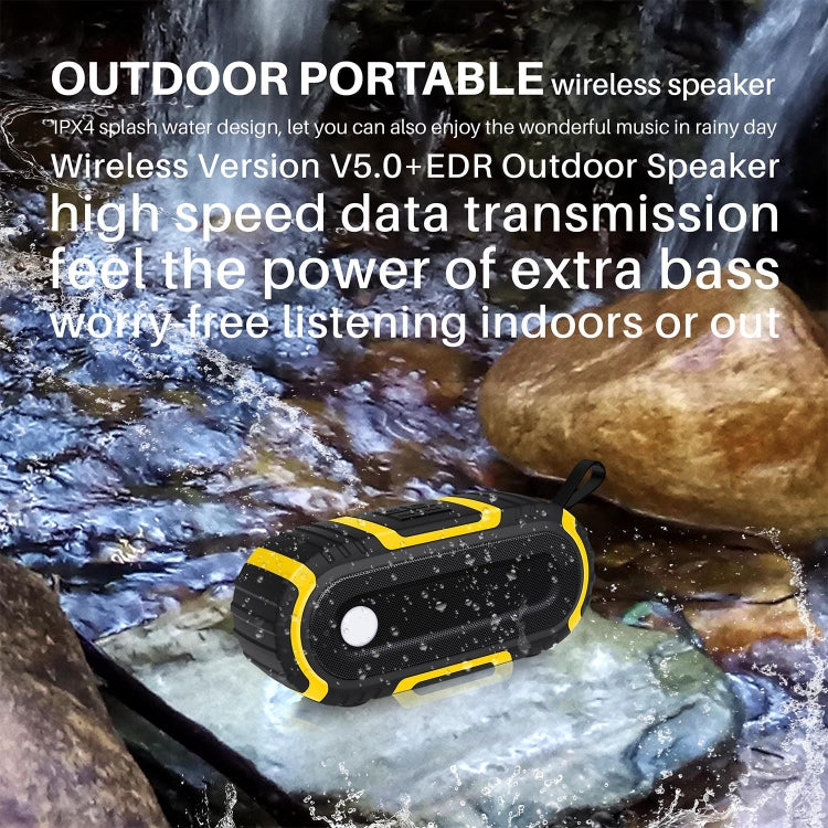 NewRixing NR-5016 Outdoor Splash-proof Water Bluetooth Speaker, Support Hands-free Call / TF Card / FM / U Disk(Black) - free shipping - PMC Jewellery - Order now!