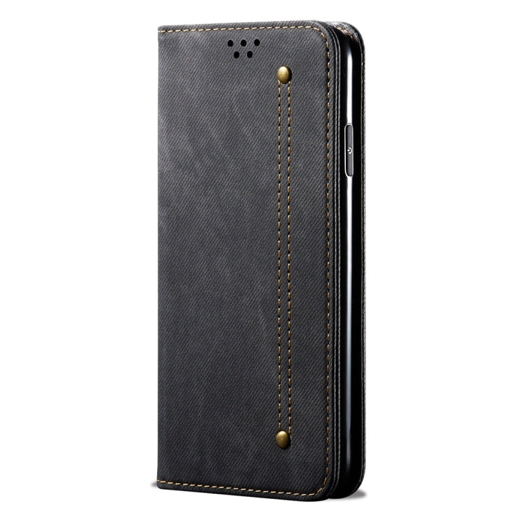 For OPPO Reno 2 Denim Texture Casual Style Horizontal Flip Leather Case with Holder & Card Slots & Wallet(Black) - OPPO Cases by PMC Jewellery | Online Shopping South Africa | PMC Jewellery | Buy Now Pay Later Mobicred