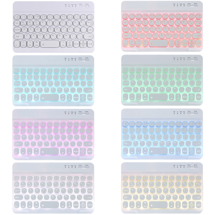 HY006D Round Keys Detachable Bluetooth Keyboard Leather Tablet Case with Colorful Backlight & Holder for iPad mini 6(Mint Green) - For iPad mini by PMC TechLife | Online Shopping South Africa | PMC TechLife