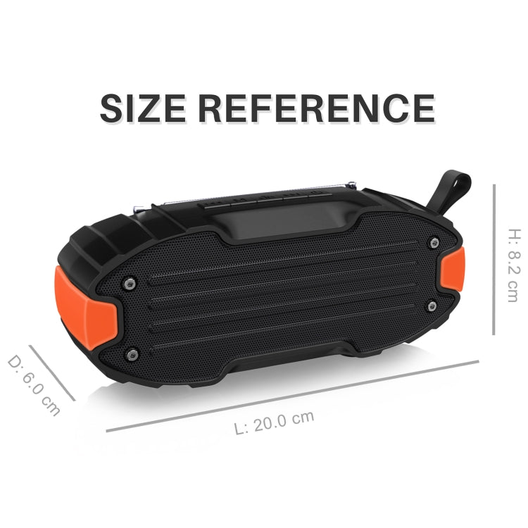 New Rixing NR-907FM TWS Outdoor Bluetooth Speaker Support Hands-free Call / FM with Handle & Antenna(Orange) - Desktop Speaker by NewRixing | Online Shopping South Africa | PMC Jewellery | Buy Now Pay Later Mobicred