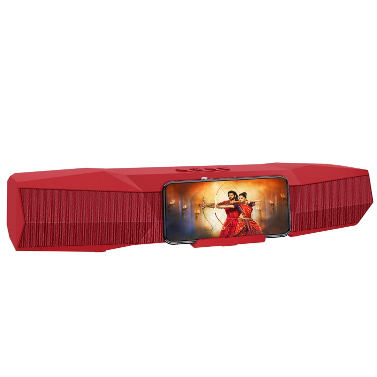 NewRixing NR-7011 Outdoor Portable Bluetooth Speaker with Phone Holder, Support Hands-free Call / TF Card / FM / U Disk(Red) - free shipping - PMC Jewellery - Order now!