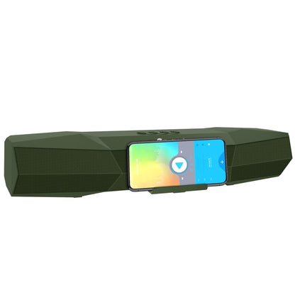 NewRixing NR-7011 Outdoor Portable Bluetooth Speaker with Phone Holder, Support Hands-free Call / TF Card / FM / U Disk(Green) - Desktop Speaker by NewRixing | Online Shopping South Africa | PMC Jewellery | Buy Now Pay Later Mobicred