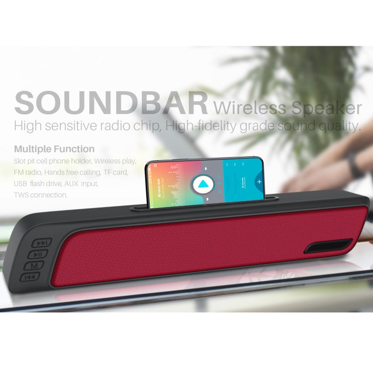 NewRixing NR-7018 Outdoor Portable Bluetooth Speaker with Phone Holder, Support Hands-free Call / TF Card / FM / U Disk(Black) - free shipping - PMC Jewellery - Order now!