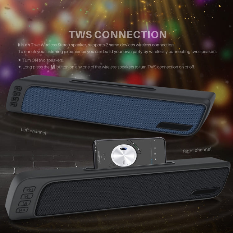 NewRixing NR-7018 Outdoor Portable Bluetooth Speaker with Phone Holder, Support Hands-free Call / TF Card / FM / U Disk(Blue) - free shipping - PMC Jewellery - Order now!