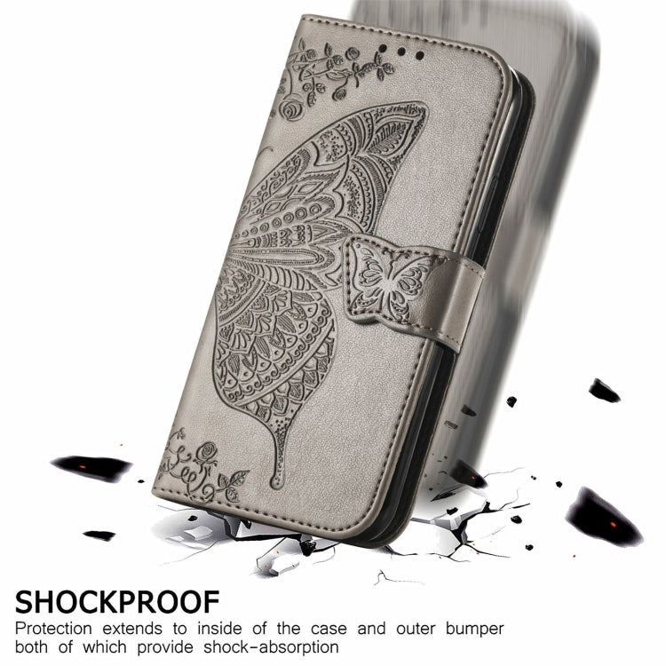 For Blackview A100 Butterfly Love Flower Embossed Horizontal Flip Leather Case with Holder & Card Slots & Wallet & Lanyard(Gray) - More Brand by PMC TechLife | Online Shopping South Africa | PMC TechLife | Buy Now Pay Later Mobicred
