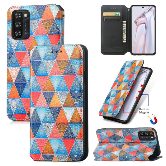 For Blackview A100 Colorful Magnetic Horizontal Flip PU Leather Case with Holder & Card Slot & Wallet(Rhombus Mandala) - More Brand by PMC Jewellery | Online Shopping South Africa | PMC Jewellery | Buy Now Pay Later Mobicred