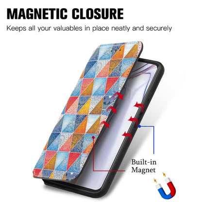 For Blackview A100 Colorful Magnetic Horizontal Flip PU Leather Case with Holder & Card Slot & Wallet(Rhombus Mandala) - More Brand by PMC Jewellery | Online Shopping South Africa | PMC Jewellery | Buy Now Pay Later Mobicred