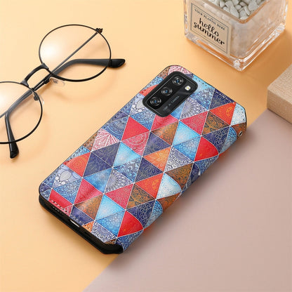 For Blackview A100 Colorful Magnetic Horizontal Flip PU Leather Case with Holder & Card Slot & Wallet(Rhombus Mandala) - More Brand by PMC Jewellery | Online Shopping South Africa | PMC Jewellery | Buy Now Pay Later Mobicred