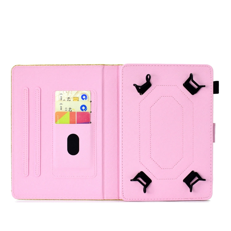 For 10 inch Tablet Varnish Glitter Powder Horizontal Flip Leather Case with Holder & Card Slot(Rose Gold) - free shipping - PMC TechLife - Order now!
