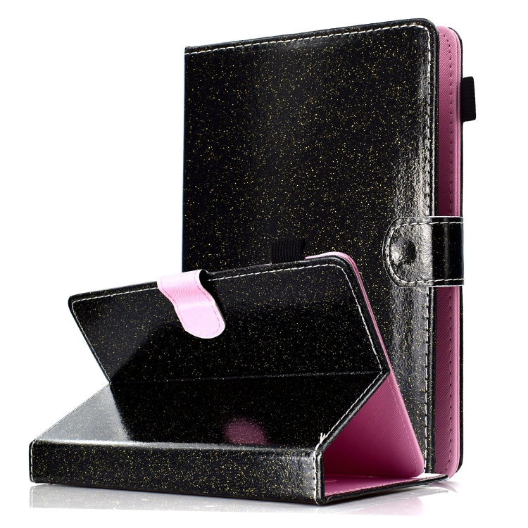 For 10 inch Tablet Varnish Glitter Powder Horizontal Flip Leather Case with Holder & Card Slot(Black) - 10 - 11 inch by PMC TechLife | Online Shopping South Africa | PMC TechLife | Buy Now Pay Later Mobicred