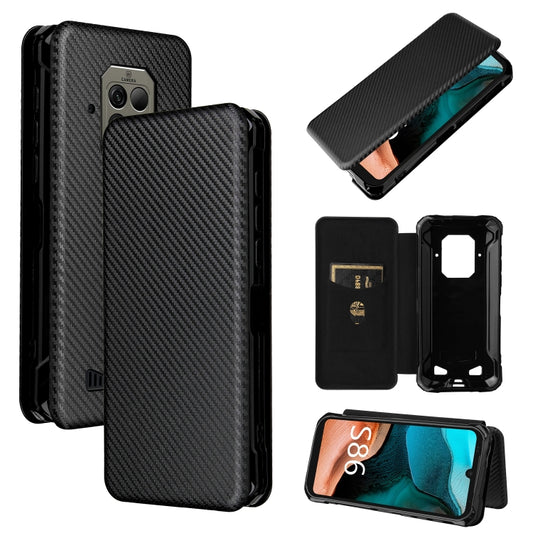 For Doogee S86 / S86 Pro Carbon Fiber Texture Horizontal Flip TPU + PC + PU Leather Case with Card Slot(Black) - More Brand by PMC Jewellery | Online Shopping South Africa | PMC Jewellery | Buy Now Pay Later Mobicred