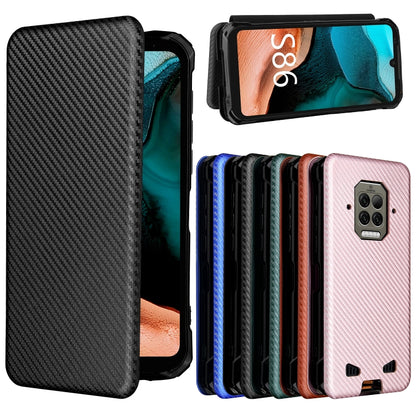 For Doogee S86 / S86 Pro Carbon Fiber Texture Horizontal Flip TPU + PC + PU Leather Case with Card Slot(Black) - More Brand by PMC Jewellery | Online Shopping South Africa | PMC Jewellery | Buy Now Pay Later Mobicred