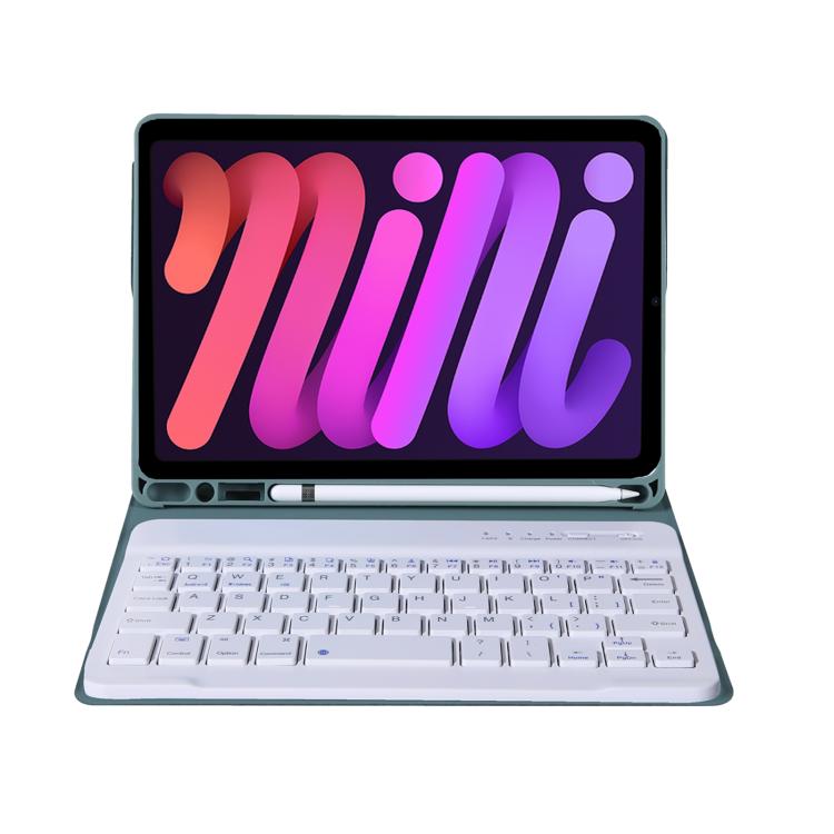 A06B Ultra-thin Detachable Bluetooth Keyboard Leather Case with Pen Slot & Holder for iPad mini 6 / mini 7(Dark Green) - For iPad mini by PMC TechLife | Online Shopping South Africa | PMC TechLife | Buy Now Pay Later Mobicred
