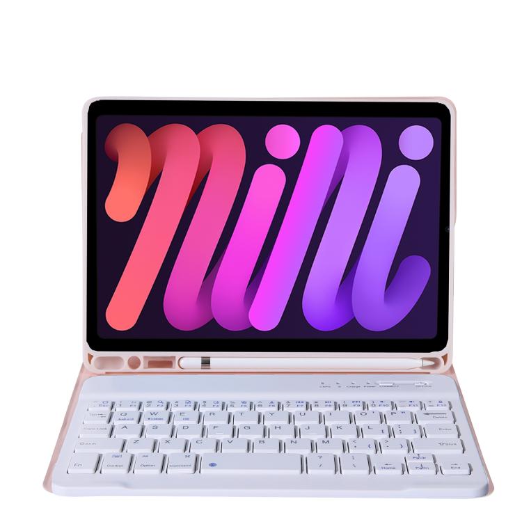 A06B Ultra-thin Detachable Bluetooth Keyboard Leather Case with Pen Slot & Holder for iPad mini 6 / mini 7(Pink) - For iPad mini by PMC TechLife | Online Shopping South Africa | PMC TechLife | Buy Now Pay Later Mobicred