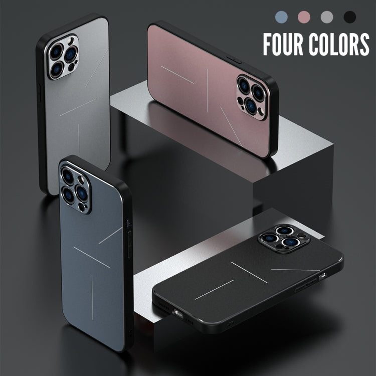 For iPhone 13 Pro R-JUST RJ-52 3-Line Style Metal TPU Shockproof Protective Case (Blue) - iPhone 13 Pro Cases by R-JUST | Online Shopping South Africa | PMC Jewellery