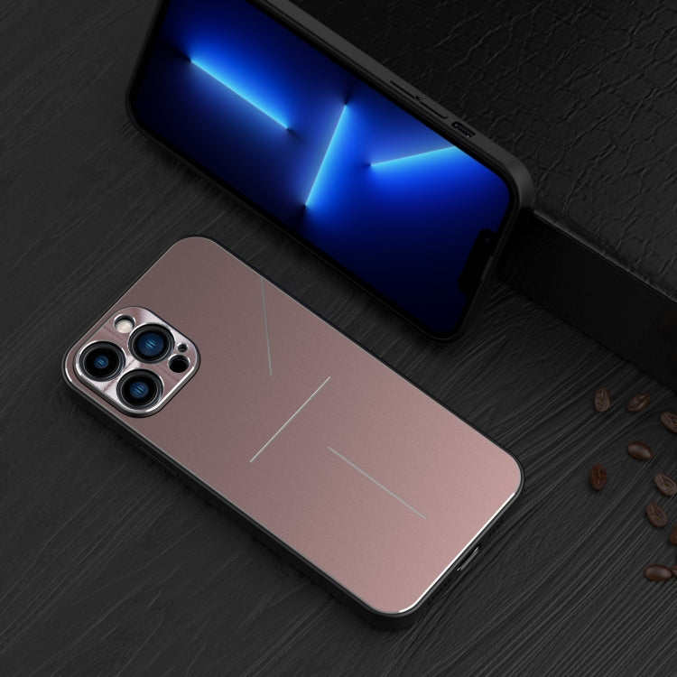 For iPhone 12 R-JUST RJ-52 3-Line Style Metal TPU Shockproof Protective Case(Pink) - iPhone 12 / 12 Pro Cases by R-JUST | Online Shopping South Africa | PMC TechLife | Buy Now Pay Later Mobicred