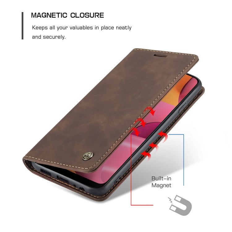 For Galaxy A20s CaseMe-013 Multifunctional Horizontal Flip Leather Case with Card Slot & Holder & Wallet(Coffee) - Galaxy Phone Cases by CaseMe | Online Shopping South Africa | PMC Jewellery | Buy Now Pay Later Mobicred