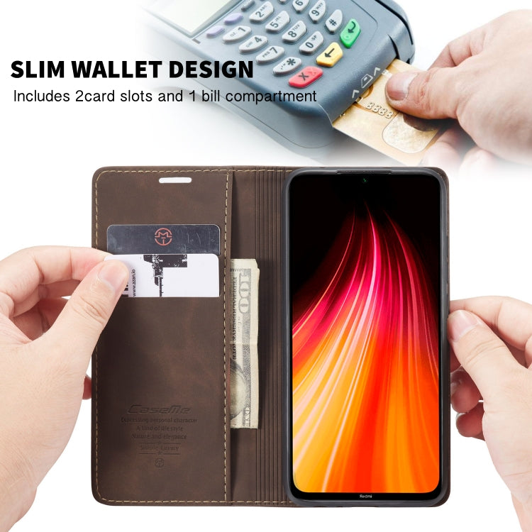 For Xiaomi Redmi Note 8 CaseMe-013 Multifunctional Horizontal Flip Leather Case with Card Slot & Holder & Wallet(Coffee) - Xiaomi Cases by CaseMe | Online Shopping South Africa | PMC Jewellery | Buy Now Pay Later Mobicred