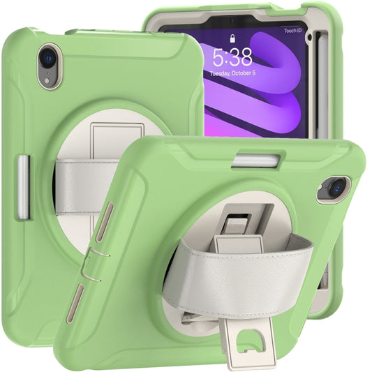 For iPad mini 6 360 Degree Rotation PC + TPU Protective Tablet Case with Holder & Hand-strap(Matcha Green) - iPad mini 6 Cases by PMC Jewellery | Online Shopping South Africa | PMC Jewellery | Buy Now Pay Later Mobicred