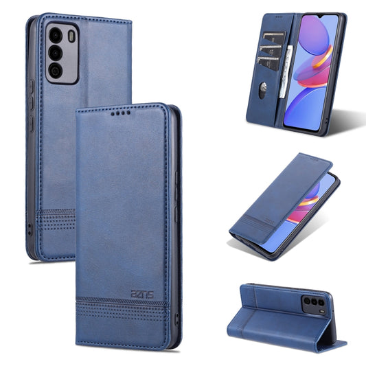 For U-MAGIC 30e AZNS Magnetic Calf Texture Horizontal Flip Leather Case with Card Slots & Holder & Wallet(Dark Blue) - More Brand by AZNS | Online Shopping South Africa | PMC Jewellery | Buy Now Pay Later Mobicred