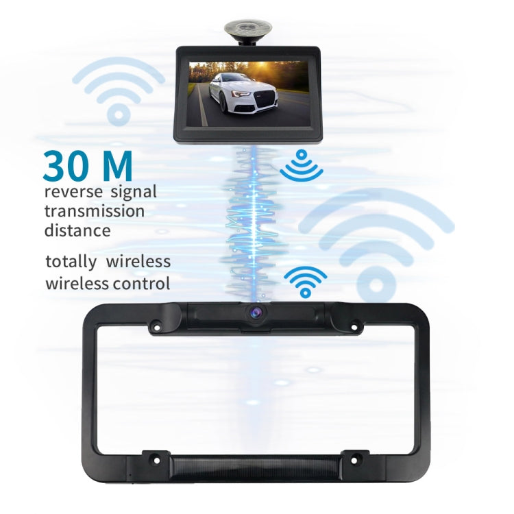 PZ620-W Car 4.3-inch Digital USA Frame Solar Wireless Reversing Image - Car Monitor by PMC Jewellery | Online Shopping South Africa | PMC Jewellery