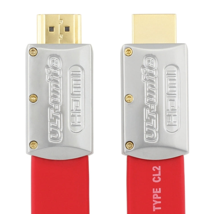 ULT-unite 4K Ultra HD Gold-plated HDMI to HDMI Flat Cable, Cable Length:8m(Red) - Cable by ult-unite | Online Shopping South Africa | PMC Jewellery | Buy Now Pay Later Mobicred