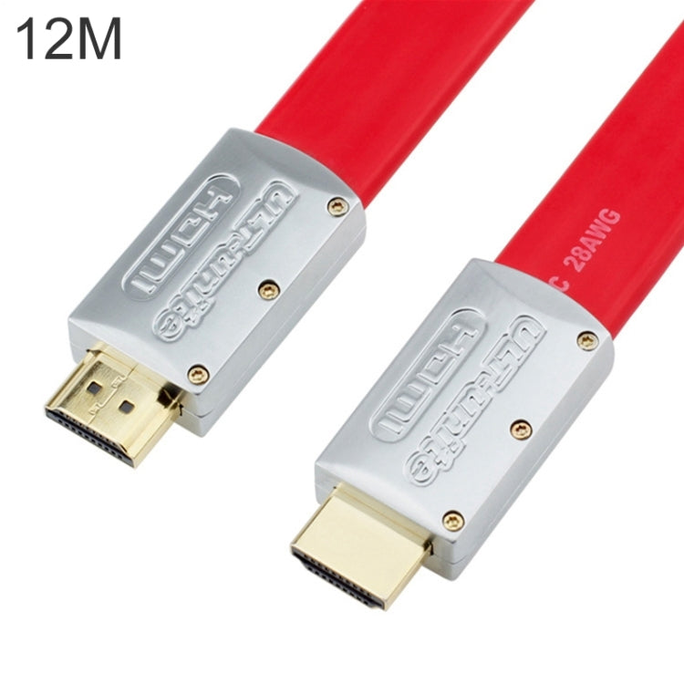 ULT-unite 4K Ultra HD Gold-plated HDMI to HDMI Flat Cable, Cable Length:12m(Red) - free shipping - PMC Jewellery - Order now!