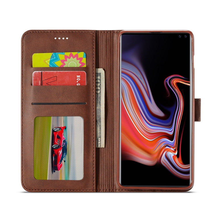 For Galaxy S10 Plus LC.IMEEKE Calf Texture Horizontal Flip Leather Case, with Holder & Card Slots & Wallet(Yellow) - Galaxy Phone Cases by LC.IMEEKE | Online Shopping South Africa | PMC Jewellery