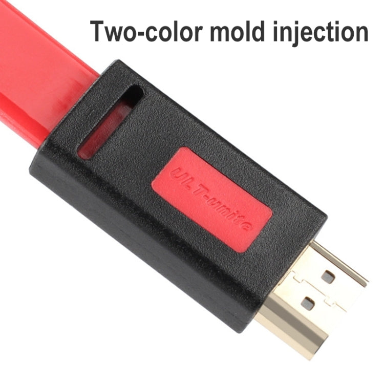 ULT-unite 4K Ultra HD Gold-plated HDMI to HDMI Flat Cable, Cable Length:10m(Transparent Red) - free shipping - PMC Jewellery - Order now!