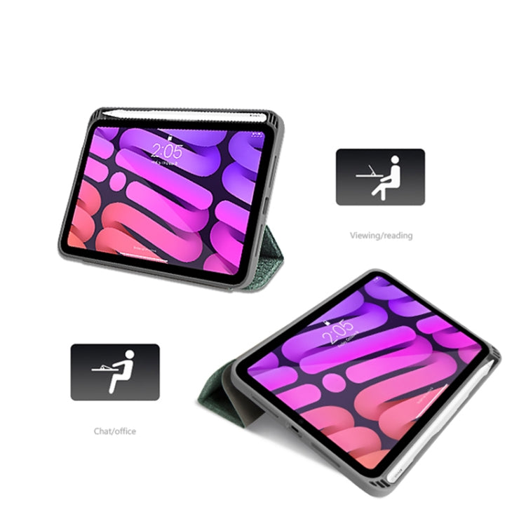For iPad mini 6 / mini 2024 Mutural YASHI Series Cloth Pattern Texture Horizontal Flip Tablet Case(Green) - free shipping - PMC TechLife - Order now!