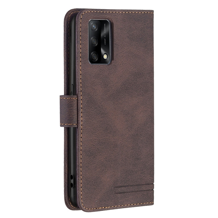 For OPPO A74 4G / F19 4G Magnetic Clasp RFID Blocking Anti-Theft Leather Case with Holder & Card Slots & Wallet(Brown) - OPPO Cases by PMC Jewellery | Online Shopping South Africa | PMC Jewellery