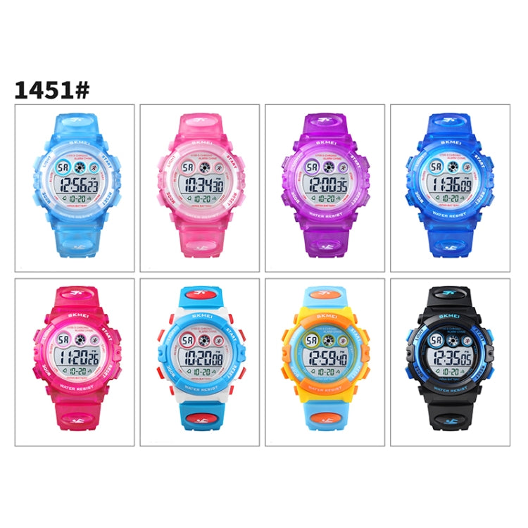 SKMEI 1451 LED Digital Stopwatch Chronograph Luminous Children Sports Electronic Watch(Transparent Pink Blue) - free shipping - PMC TechLife - Order now!
