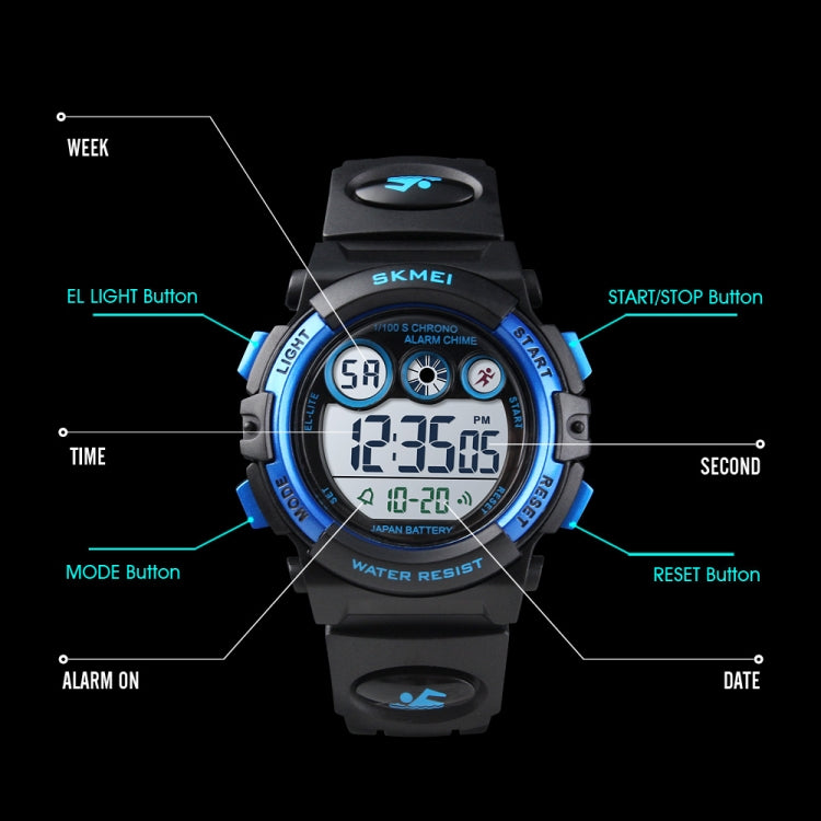 SKMEI 1451 LED Digital Stopwatch Chronograph Luminous Children Sports Electronic Watch(Transparent Rose Red) - free shipping - PMC TechLife - Order now!