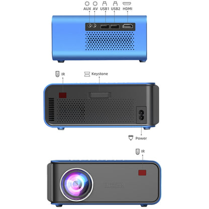 T4 Regular Version 1024x600 1200 Lumens Portable Home Theater LCD Projector, Plug Type:UK Plug(Blue) - Mini Projector by PMC Jewellery | Online Shopping South Africa | PMC Jewellery | Buy Now Pay Later Mobicred